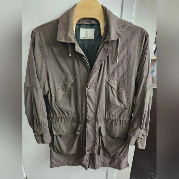London Fog XL over size parka‎ jacket sage green hooded drawstring waist - Picture 1 of 9